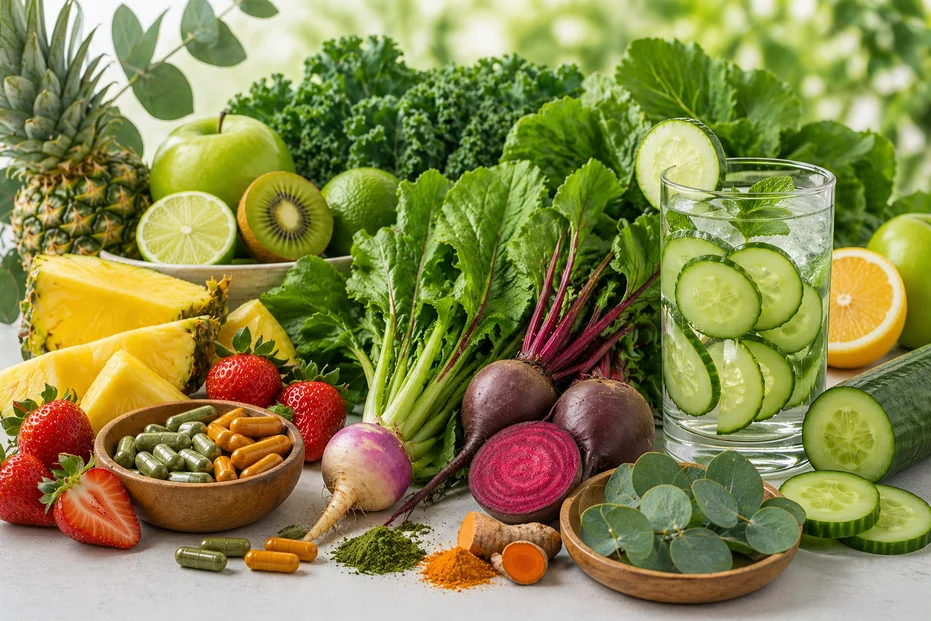 Fresh, colorful fruits and vegetables representing holistic nutrition and wellness